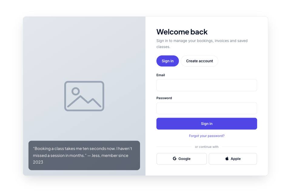 Example of the auth section