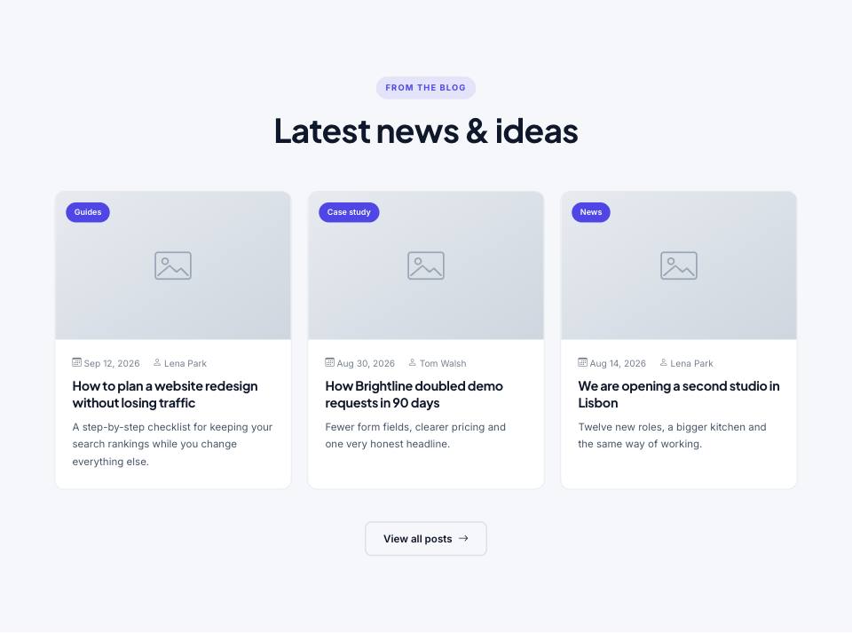 Example of the blog section