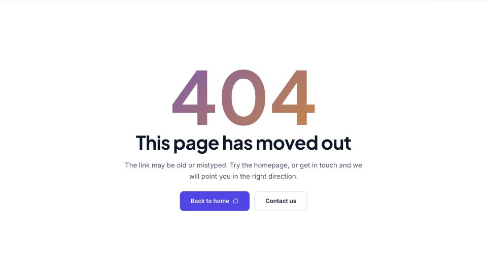 Example of the error section