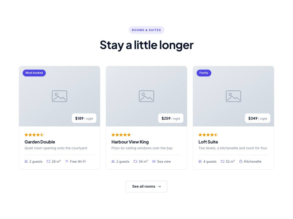 Example of the listings section